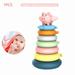 EIMELI 7 Rings Baby Stacking & Nesting Toys for Babies 6 Months and up Old Girls Boys - Toddlers Sensory Educational Montessori Baby Blocks - Developmental Teething Learning Stacker