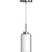 Ambiate Sofia Modern Pendant Double Glass Shade Nickel Finish Base Single Medium Base (E26) Socket For Kitchen Islands Bars Dining Areas Bathrooms Powder Rooms Bedrooms Dimmable ETL Listed