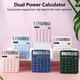 Riguas Desktop Calculator Battery/Solar Power Sensitive Button Anti-slip Base Oblique Perspective High Clearly Accounting Financial Tool 12 Digits Large Screen Electronic Calculator Office Supplies