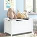 Kids Toy Storage Box Wooden Toy Storage Chest with Safety Hinged Cover & Seating Bench Large Storage Space Toy Organizer Chest Suitable for Bedroom Living Room Playroom Study Room White D1038