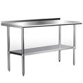 LANTRO JS Stainless Steel Work Table for Prep & Work 24 x 48 Inches Heavy Duty Table with Undershelf and Galvanized Legs for Restaurant Home and Hotel
