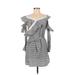 Laundry Casual Dress - Mini V Neck 3/4 sleeves: Gray Dresses - Women's Size 4