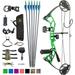 Archery Compound Bow Compound Bow and Arrow for Youth Beginner Adults Compound Bow Set with Archery Hunting Equipment 17 -27 Draw Length 10-40Lbs Draw Weight 290fps IBO Bow Only 2.54Lbs