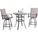 Winston Porter Junkin Square 2 - Person 31.5" Long Bar Height Outdoor Dining Set Glass/Metal in Black | 31.5 W x 31.5 D in | Wayfair