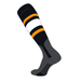 TCK Elite Baseball Knee High Stirrup Socks (E 7in) Black Dk Gold White Graphite