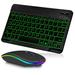 UX030 Lightweight Keyboard and Mouse with Background RGB Light Multi Device slim Rechargeable Keyboard Bluetooth 5.1 and 2.4GHz Stable Connection Keyboard for TCL Stylus