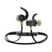 IHOME IB73GQC Water-Resistant Bluetooth Sport Clip Earbuds with Microphone Gunmetal/Green