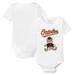 Infant Tiny Turnip White Baltimore Orioles Teddy Boy Bodysuit