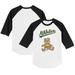 Infant Tiny Turnip White/Black Oakland Athletics Girl Teddy Raglan 3/4 Sleeve T-Shirt