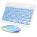 UX030 Lightweight Keyboard and Mouse with Background RGB Light Multi Device slim Rechargeable Keyboard Bluetooth 5.1 and 2.4GHz Stable Connection Keyboard for 8X Max