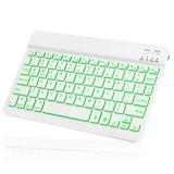 UX030 Lightweight Ergonomic Keyboard with Background RGB Light Multi Device slim Rechargeable Keyboard Bluetooth 5.1 and 2.4GHz Stable Connection Keyboard for Apple iPad Air (2020)