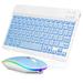 UX030 Lightweight Keyboard and Mouse with Background RGB Light Multi Device slim Rechargeable Keyboard Bluetooth 5.1 and 2.4GHz Stable Connection Keyboard for Lenovo Tab 7 Essential