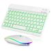 UX030 Lightweight Keyboard and Mouse with Background RGB Light Multi Device slim Rechargeable Keyboard Bluetooth 5.1 and 2.4GHz Stable Connection Keyboard for Motorola Tab G20