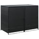 Goliraya Double Wheelie Bin Shed Rattan Bin Storage, Garbage Cover Trash Storage Shed, Hide Dustbin Bin Garden, Outdoor Firewood Shed Garden Tools Timber Unit Black Poly Rattan Black 148x77x111 cm