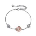 YFN Rose Flower Bracelets Sterling Silver Rose Flower Mother Valentines Day Gifts for Women