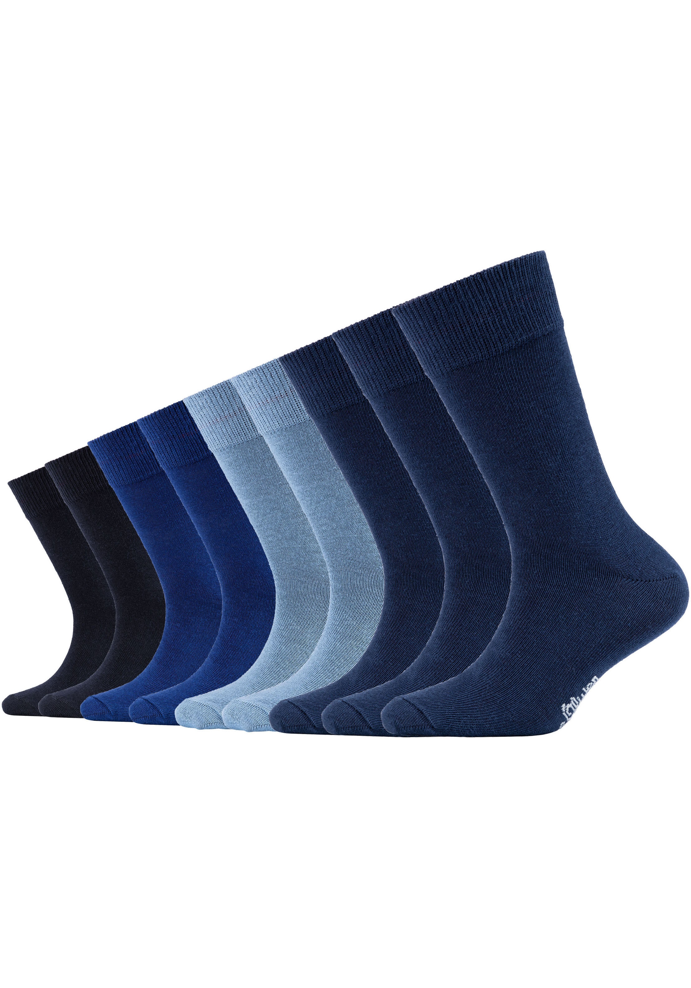 Socken S.OLIVER "essentials", Kinder, Gr. 35-38, blau (blautöne), Baumwollmischung, unifarben, normal, Socken, mit weichem Bund Image