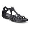 Riemchensandale ECCO "FLASH", Damen, Gr. 40, schwarz, Leder, sportlich, Schuhe, Sommerschuh, Sandalette, Klettschuh, im Metallic-Look