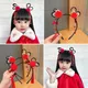 Cute Hairband Elastic Headgear Gift Chinese New Year Flower Fringed Cute Hairband Girls Headband
