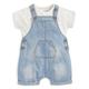 Mamas & Papas Baby Boys 2 Piece Denim Dungaree Set - Blue, Blue, Size 18-24 Months