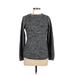 Croft & Barrow Pullover Sweater: Gray Color Block Tops - Women's Size Small
