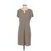 Tacera Casual Dress - Shift: Tan Chevron/Herringbone Dresses - Women's Size Medium