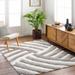 Kida 6'7" x 9' Modern Light Gray/Taupe/Neutral/Dark Gray/Nutmeg Area Rug - Hauteloom