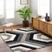 Eric 6'7" x 9' Modern Light Gray/Onyx Black/Dark Gray/Smoke/Multi Brown Area Rug - Hauteloom