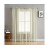 Hlc. me Canberra Sheer Voile Rod Pocket Curtain Panels White