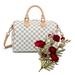 Zintvvd Bags Womens Bags Shoulder Bags Top Handle Crossbody Handbags with Artificial Flowers Red Silk Flower Bouquets For Mother s Day Gift