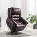 Red Barrel Studio® Faux Leather Power Reclining Heated Massage Chair Faux Leather in Brown | 40.9 H x 42.5 W x 37.4 D in | Wayfair