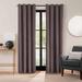 Eclipse Luxury Cotton Velvet 100% Blackout Grommet Curtain Panel 100% Cotton in Gray/White | 108 H x 50 W in | Wayfair 28628203415
