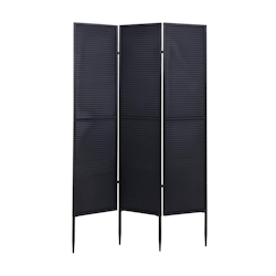 Mendler Garten-Paravent HWC-J14, Raumteiler Trennwand Sichtschutz, Metall 200x121cm ~ schwarz Image