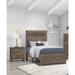 Millwood Pines Roselare Faux-Wood Panel Bedroom Set Twin 3 Piece: Bed, 2 Nightstands Wood in Brown | 52 H x 43 W x 79 D in | Wayfair