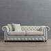 Logan Chesterfield Queen Sleeper Sofa - Java Ross Performance Leather - Frontgate