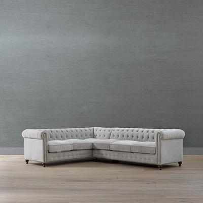 Logan Chesterfield 2-pc. Right Arm Facing Sofa Sectional - Slate Velvet - Frontgate