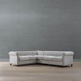 Logan Chesterfield 2-pc. Right Arm Facing Sofa Sectional - Steel Juniper Nolan Leather - Frontgate
