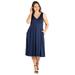 Sleeveless Midi Plus Size Fit and Flare Pocket Dress