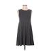 B.L.Q. Casual Dress - A-Line: Gray Solid Dresses - Women's Size 0