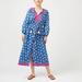 J. Crew Dresses | J Crew Floral Belted Midi Dress Embroidered Size S | Color: Blue/Pink | Size: S