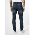Slim-fit-Jeans STREET ONE MEN Gr. 31, Länge 32, blau (dark indigo random wash) Herren Jeans Slim Fit