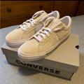 Converse Shoes | Converse One Star Pro Vintage Suede Shoes | Color: Cream | Size: 10