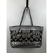 Coach Bags | Coach Signature 18676 Poppy Quilted Metallic Tote Shoulder Handbag Purse Silver | Color: Black/Silver | Size: Os