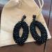 J. Crew Jewelry | J.Crew Crystal Drop Earrings | Color: Black/Gold | Size: Os