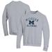 Men's Champion Gray Michigan Wolverines Alumni Logo Arch Pullover Sweatshirt