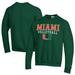 Men's Champion Green Miami Hurricanes Volleyball Stack Pullover Crewneck Sweatshirt