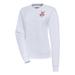 Women's Antigua White Indianapolis Clowns Victory Crewneck Pullover Sweatshirt