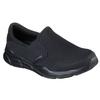 Slip-On Sneaker SKECHERS "Equalizer", Herren, Gr. 47,5, schwarz, Textil, Lederimitat, unifarben, sportlich, Schuhe, Slipper, Freizeitschuh mit Air Cooled Memory Foam Ausstattung