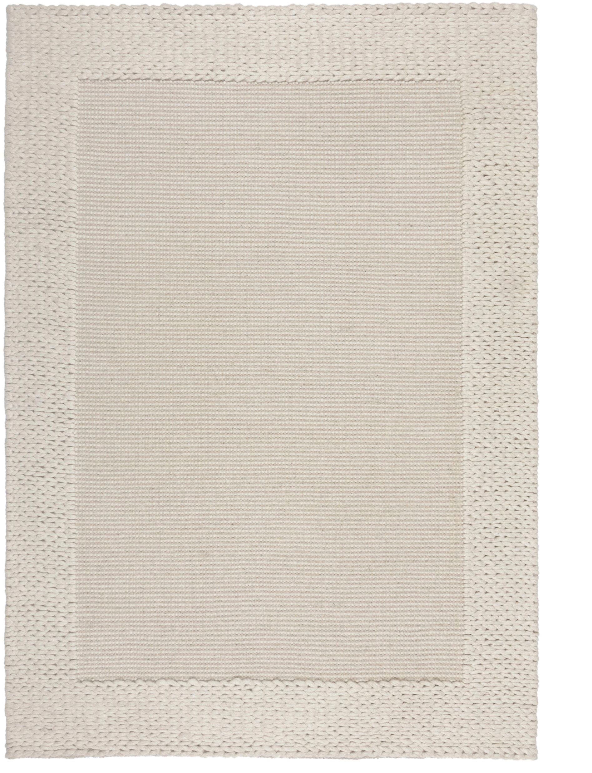 Teppich FLAIR RUGS "Rue", beige (natur), B:160cm H:10mm L:230cm, Kunstfaser, Wolle, Teppiche, aus einem Wollmischgewebe, handgearbeitet Image