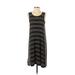 Max Studio Casual Dress - Shift: Black Stripes Dresses - Women's Size X-Small