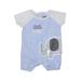 Nuby Short Sleeve Outfit: Blue Color Block Bottoms - Size 0-3 Month